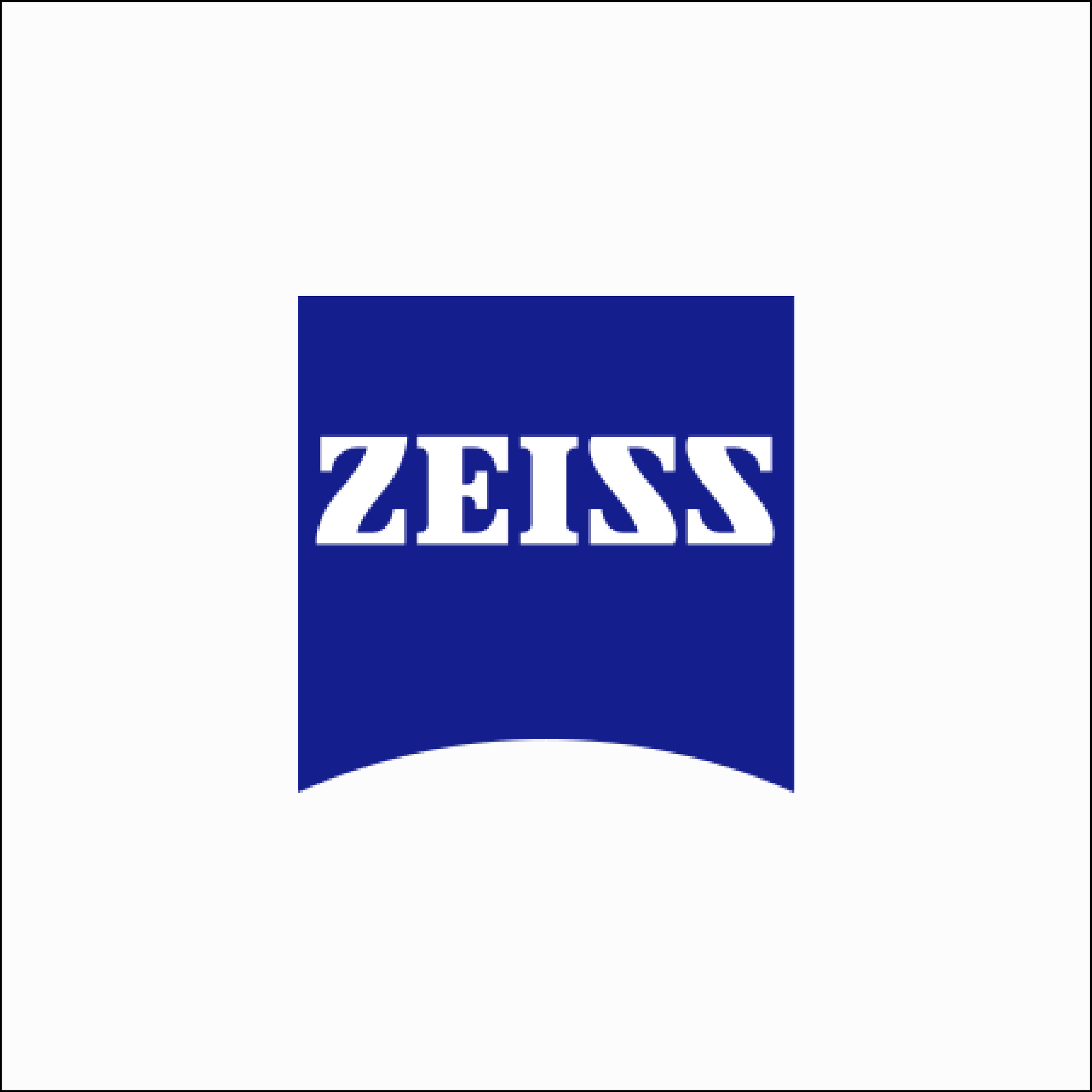 Zeiss logo displayed on a blue background, representing precision optical devices and cameras.