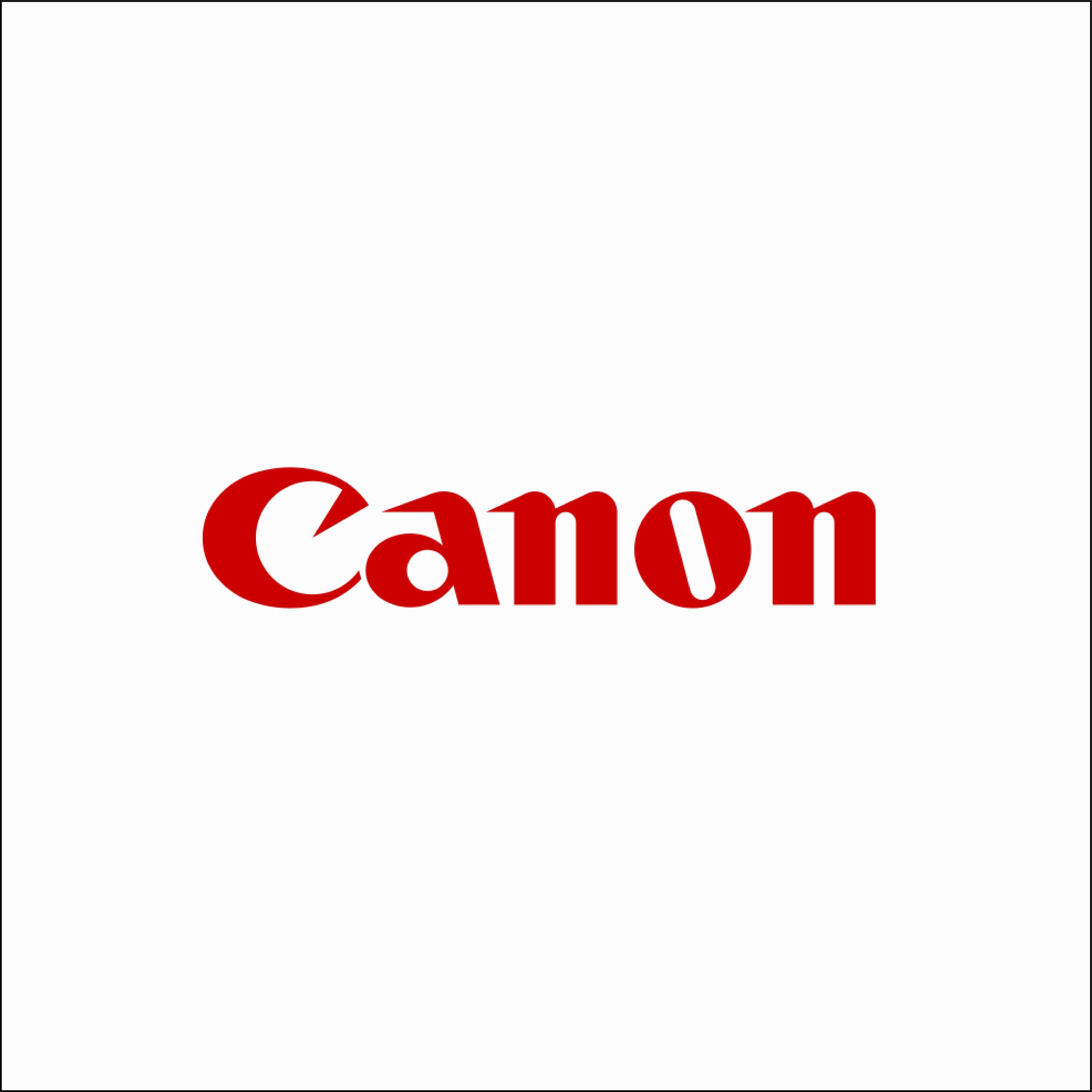 Canon logo in bold red letters on a white background.