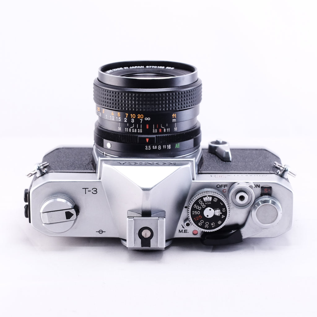 KONICA AUTOREFLEX T3 (silver) + KONICA HEXANON AR 28mm F3.5