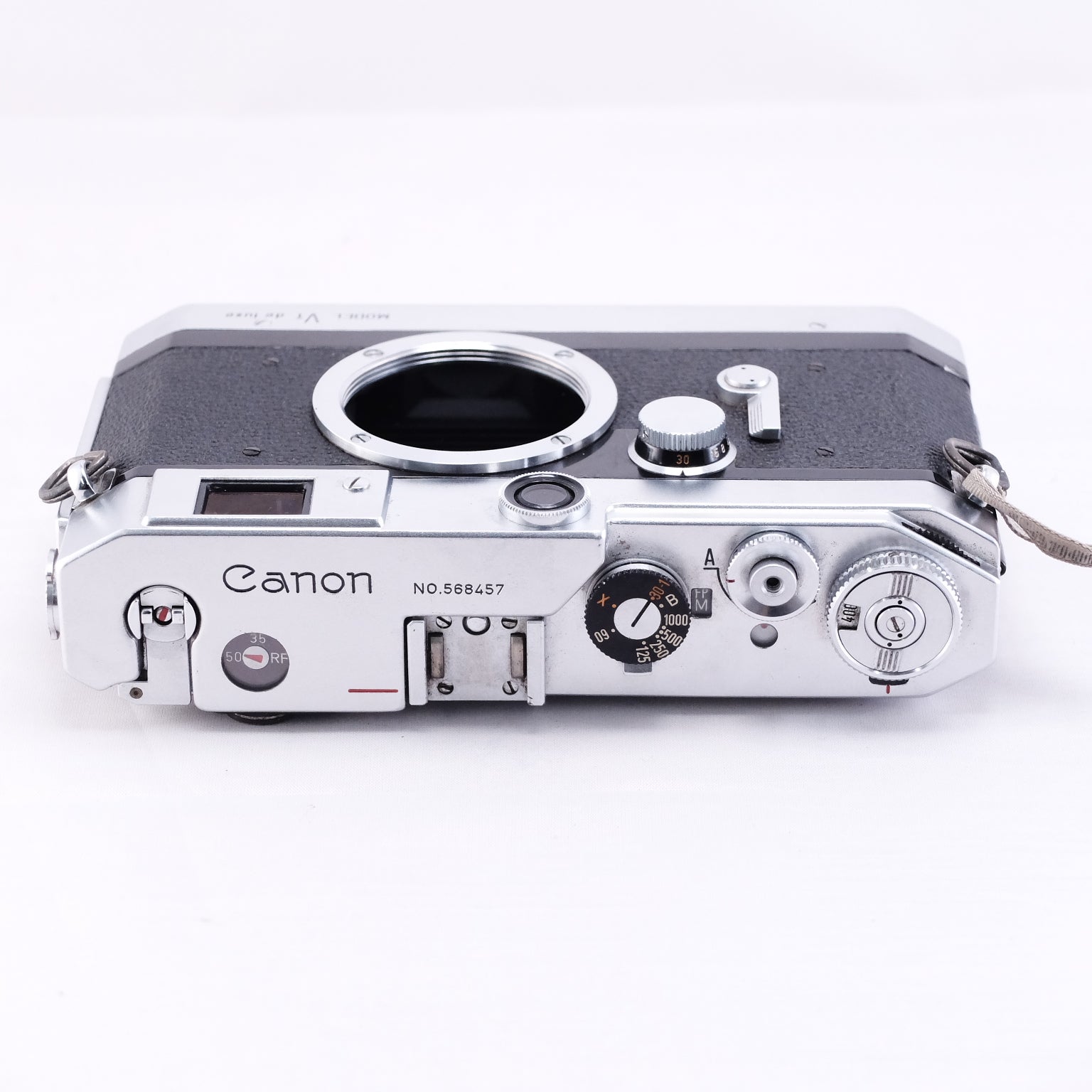 Canon VT deluxe film camera top view with controls and lens mount