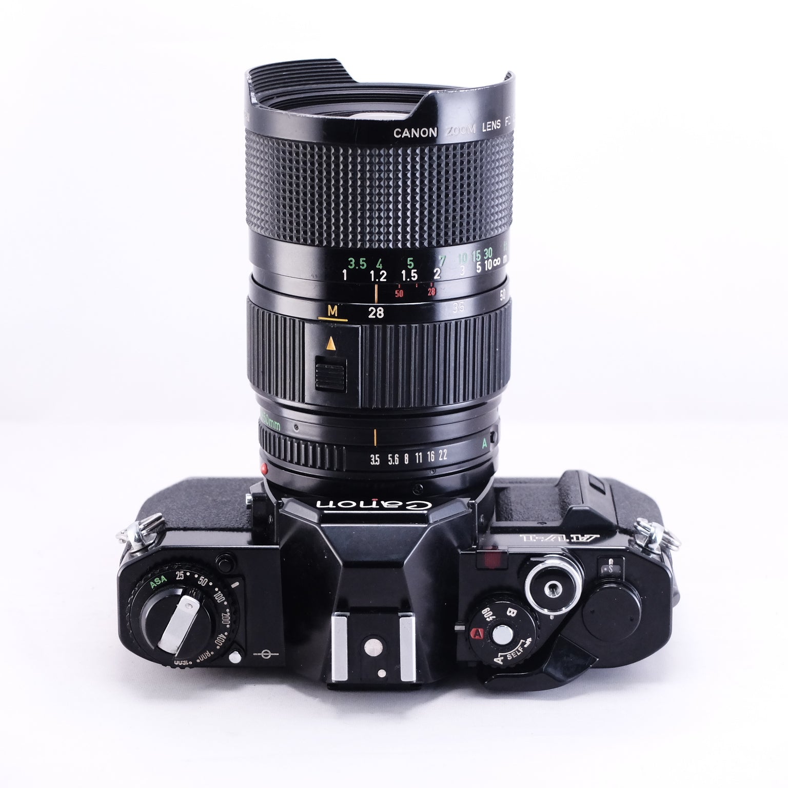 Canon AV-1 (Black) + CANON ZOOM LENS FD 28-50mm F3.5